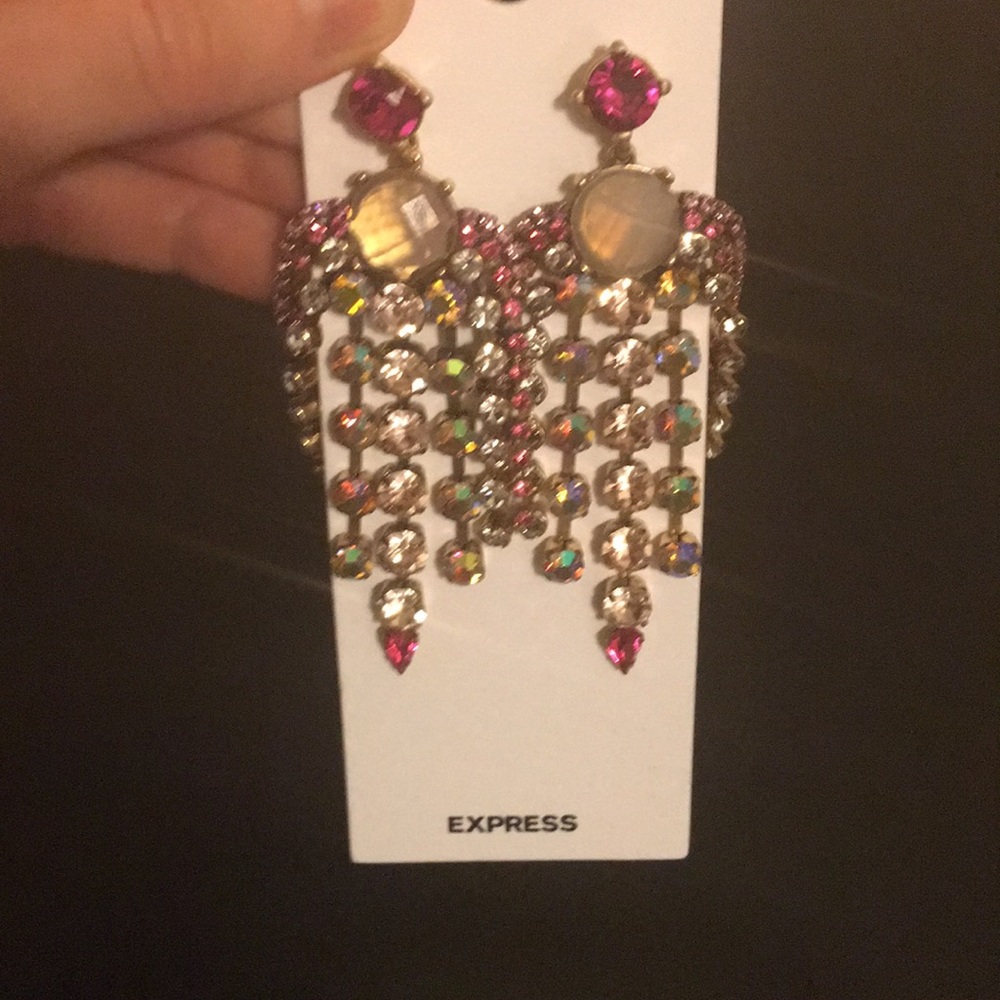 Rhinestone drop earrings - Picture 2 of 2